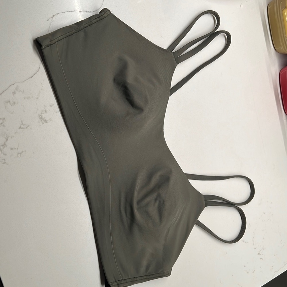 Lululemon Like A Cloud Longline Bra Olive Green Size 8